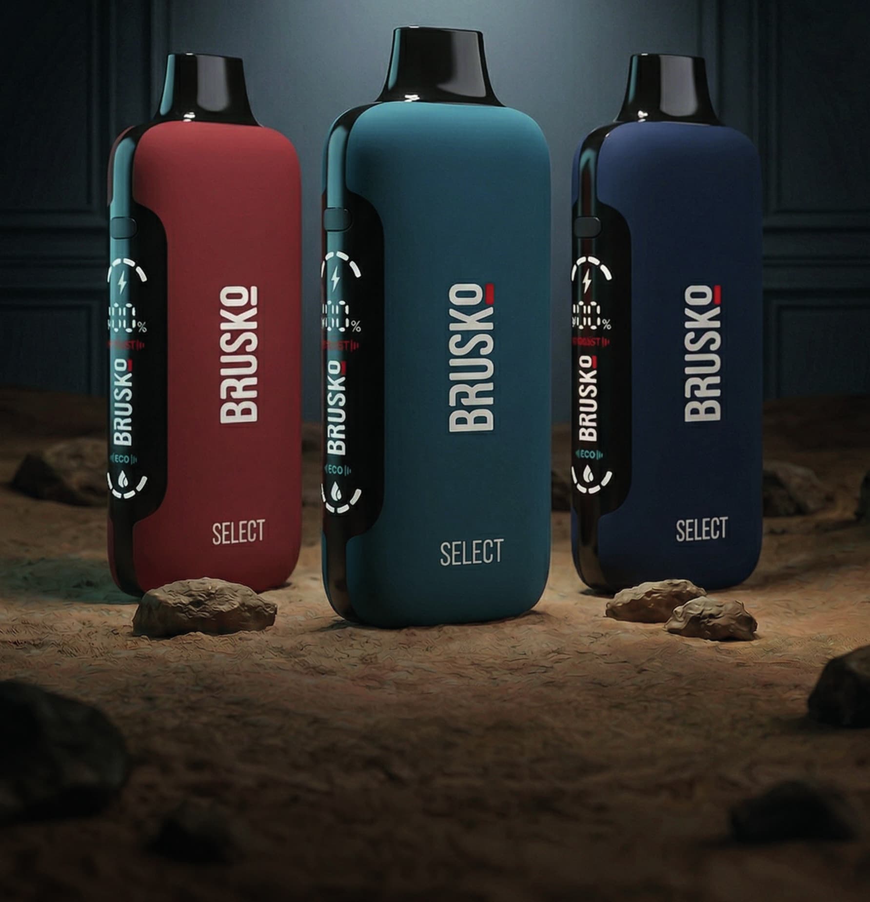 Устройства BRUSKO SELECT трёх цветов с индикацией заряда и жидкости